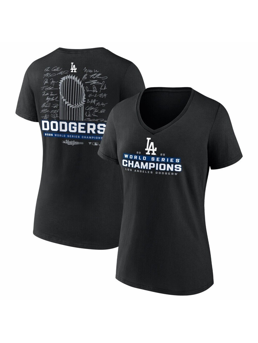 Los Angeles Dodgers Fanatics V Neck Shirt Women’s XL Championship Signature